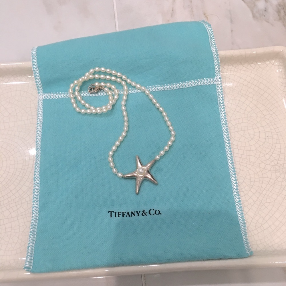 Authentic Tiffany & Co silver pearl necklace